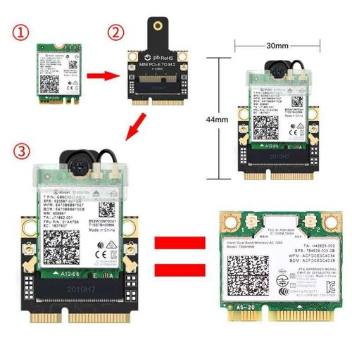 M.2 To Mini PCI E Wi Fi Adapter Intel AX210NGW 9260 AX200 W