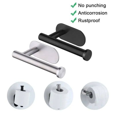 No Punching Wall Mounted Toilet Paper Holder Rustproof Antic
