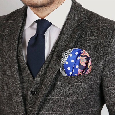 Tailor Smith Mens Pocket Squares Vintage Large Size Polka Do
