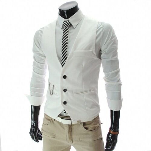 Mens Suit Vest Slim Korean Mens Work Clothes Suit Vest Men