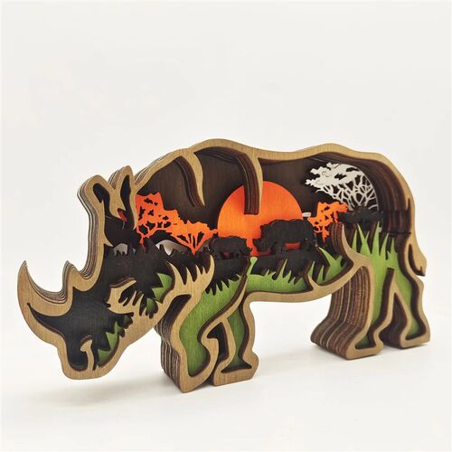 New Home Decoration Forest Animal Ornament Wooden Crafts Cre