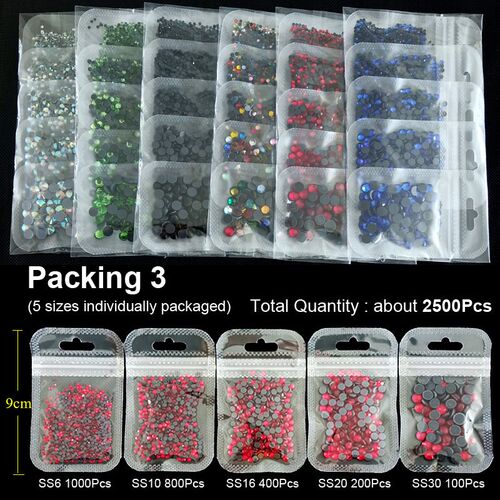 SS6-SS30 Glass Strass Crystal Hot Fix Rhinestones Iron On St