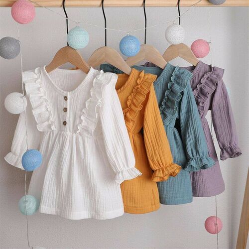 Ma&Baby 1-6Y Toddler Kid Baby Girls Dress Vintage Ruffles Lo