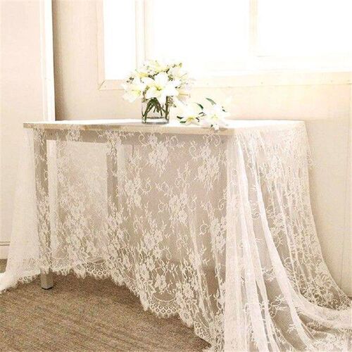 Table Vinyl Lined Lace Tablecloth Cloth Wedding Decorations
