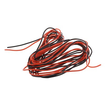 2x  24 Gauge AWG Silicone Rubber Wire Cable Red Black Flexib