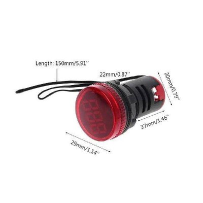 Thermometer Indicator Light 22mm LED Digital Display for