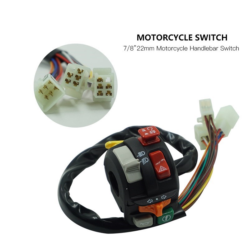 7/8 22mm Motorcycle Handlebar Control Switch Mount Warnin - 实物图