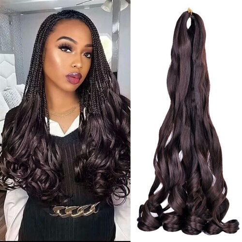 French Curls Braiding Hair 24Inch Synthetic Spiral Curls Bra