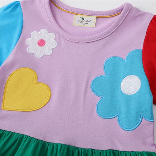 Jumping Meters Hot Selling Summer Short Sleeve Flowers Heart