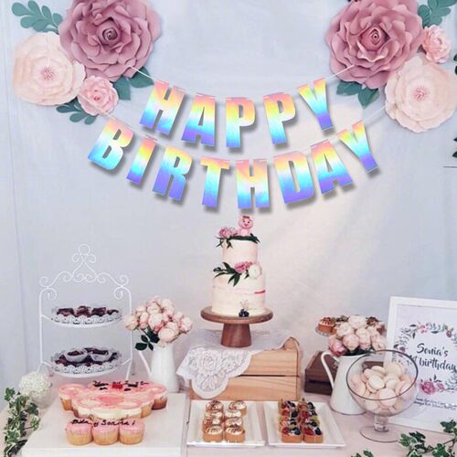1 Set HAPPY BIRTHDAY Paper Banner Bunting Garland Party Hang