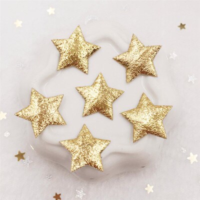 200pcs 20mm Padded Cloth Pretty Mini Star Appliques Wedding