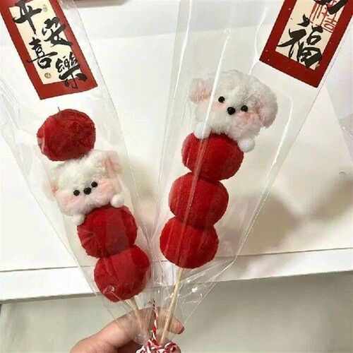 3pcs Party Decor Handmade Plush Tomatoes on Sticks Cute
