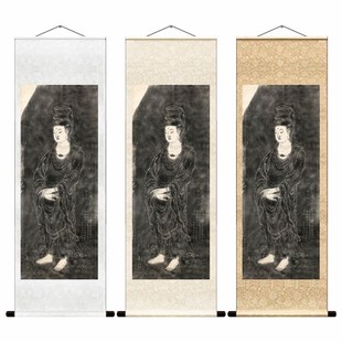 唐吴道子观音菩萨像拓片名家挂国画芯真迹微喷绘复制装裱定制竖幅