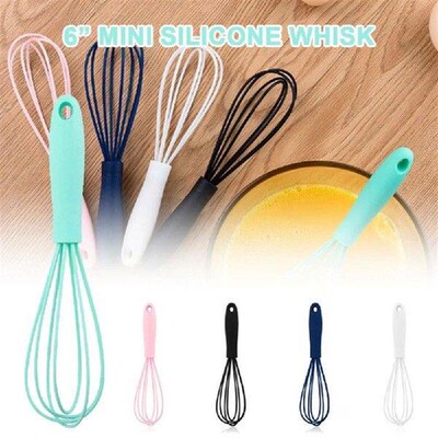 Silicone Eco-Friendly Wood Handle Egg Whisk Egg Tool Baking
