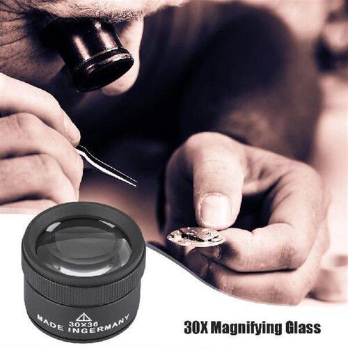30X Magnifying Glass K9 Optical Lens Monocle Magnifier for