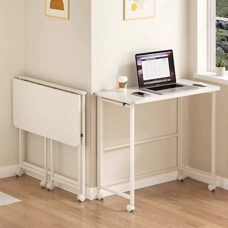 Folding Table Computer Table Movable Desk Home Dining Table - 实物图