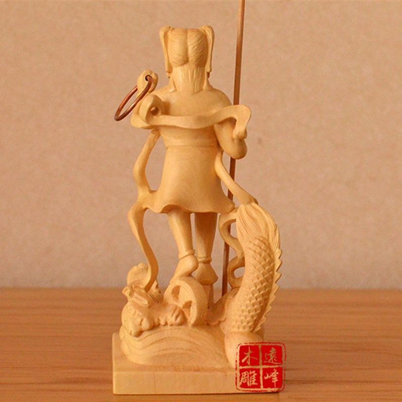黄杨木雕实木雕刻降龙哪吒三太子中坛元帅李哪吒精雕工艺品摆件,家居饰品,木雕,淘宝优惠券,粉丝福利购,淘宝优惠卷