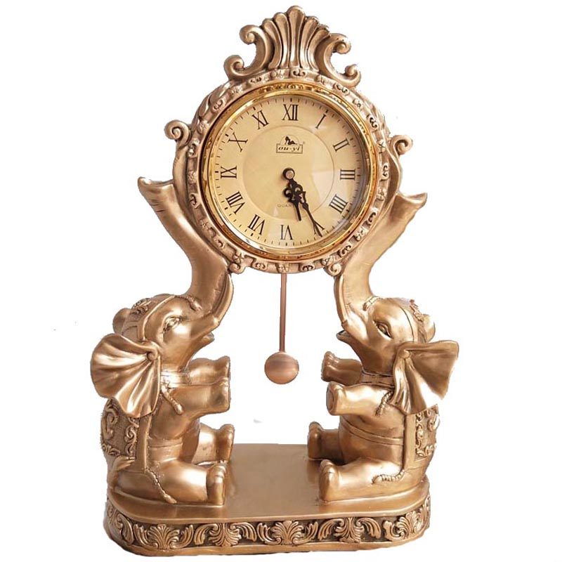 大象座钟创意桌面摆钟欧式钟表复古大号家用客厅电视柜摆件台式钟,家居饰品,座钟,淘宝优惠券,粉丝福利购,淘宝优惠卷