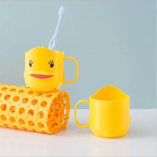 Yellow Duck Childrens Cup for Rinsing and Toothbrush Holdin