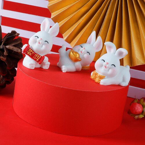 Mini Chinese New Year The Rabbit Zodiac Resin Small Bunny Ka