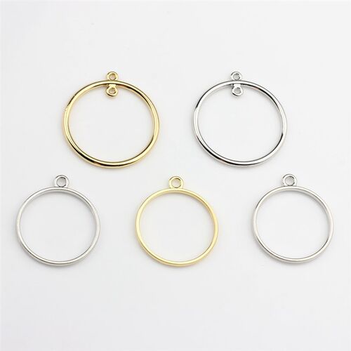 Zinc Alloy   Round Circle Charms Bezel Metal Frame Pendant S