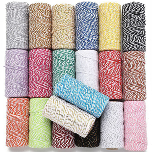 100M/Roll Cotton Cord Baker Twine Colorful Cotton Crafts Twi