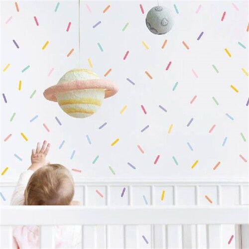 8 Sheets Color Stripes Wall Stickers for Children Adorable