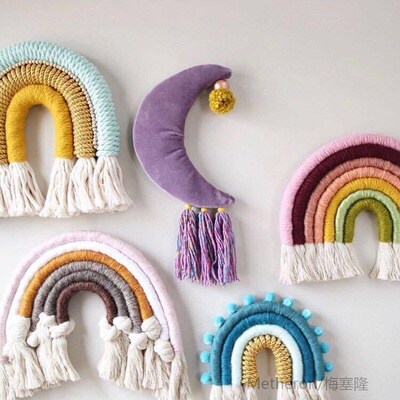 Nordic rainbow baby girl room decor kindergarten background