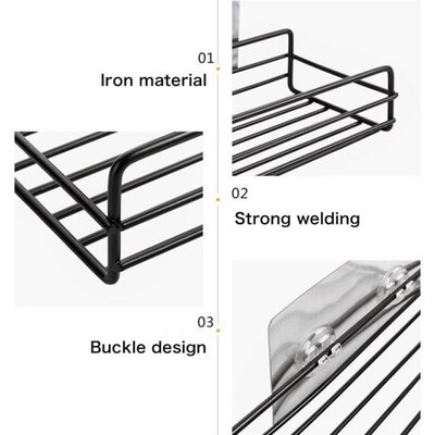 Wall Mounted Bathroom Shelf Storage Basket Shower Caddy No D