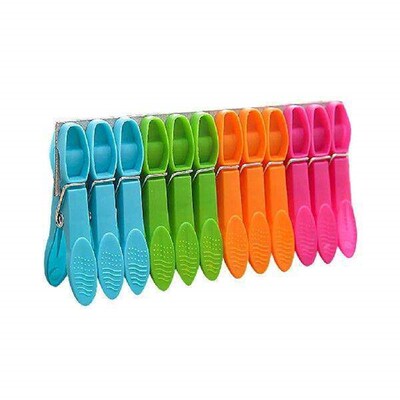 24pcs/set Hanger Clips Laundry Clothes Pins Plastic Hangers
