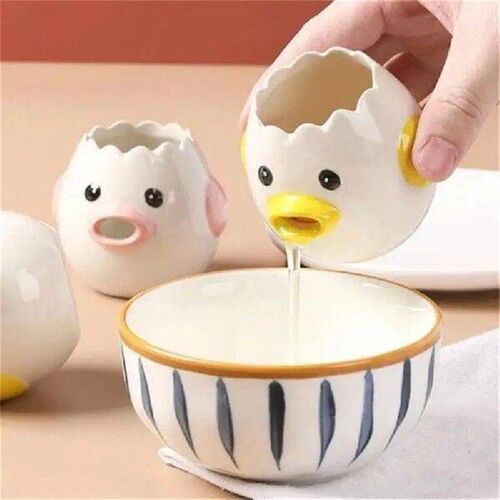 Egg White Separator Cute Chicken Ceramic Egg Yolk Protein