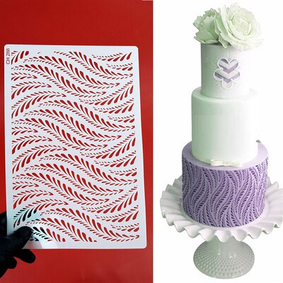 Irregular Pattern Cake Stencil Template Reusable Plastic