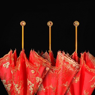 红伞结婚用的新娘伞古风高级出嫁婚礼婚嫁婚庆专用婚伞新娘出门伞