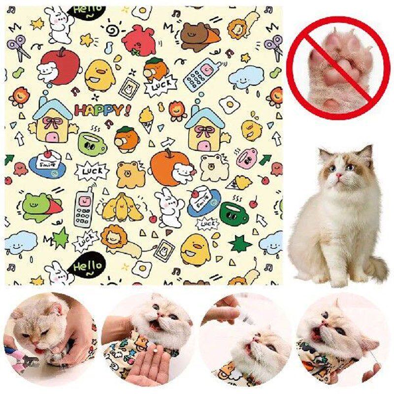 Cat Restraint Wrap Self-Adherent Cat Swaddle Burrito Wrap - 实物图