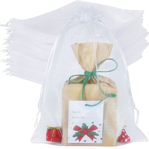 100pcs Small Organza Bags Colorful Mesh Bags Drawstring Pouc