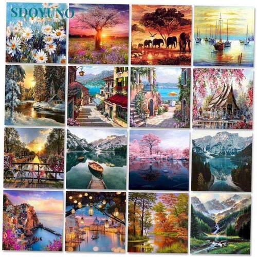 Landscape Paint By Numbers  Oil Painting By Numbers On Ca