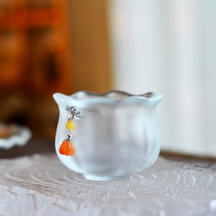 古法唐风琉璃杯手工高端国风主人杯单杯功夫茶具女主泡茶送礼杯子