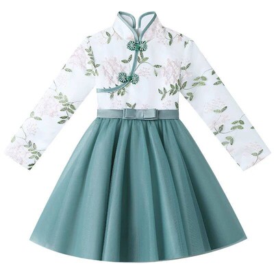 Girls Cheongsam Dress Chinese Hafu Kids Dresses  Baby Tradit
