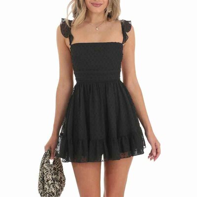 hot white straps neck skirt suspender backless girl short