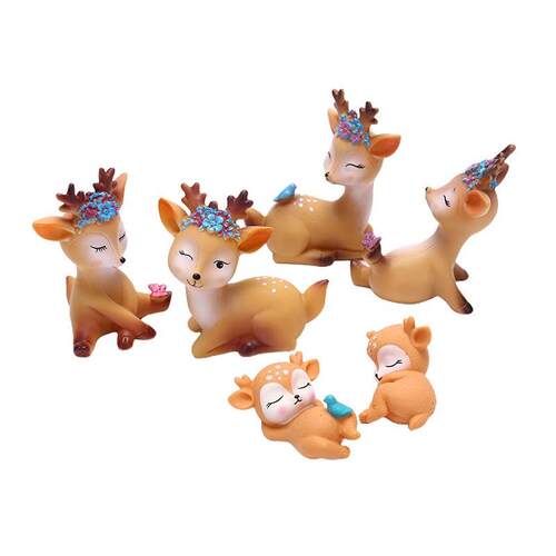 Sika Deer Baking Cake Topper Decoration Miniatures Fairy Gar