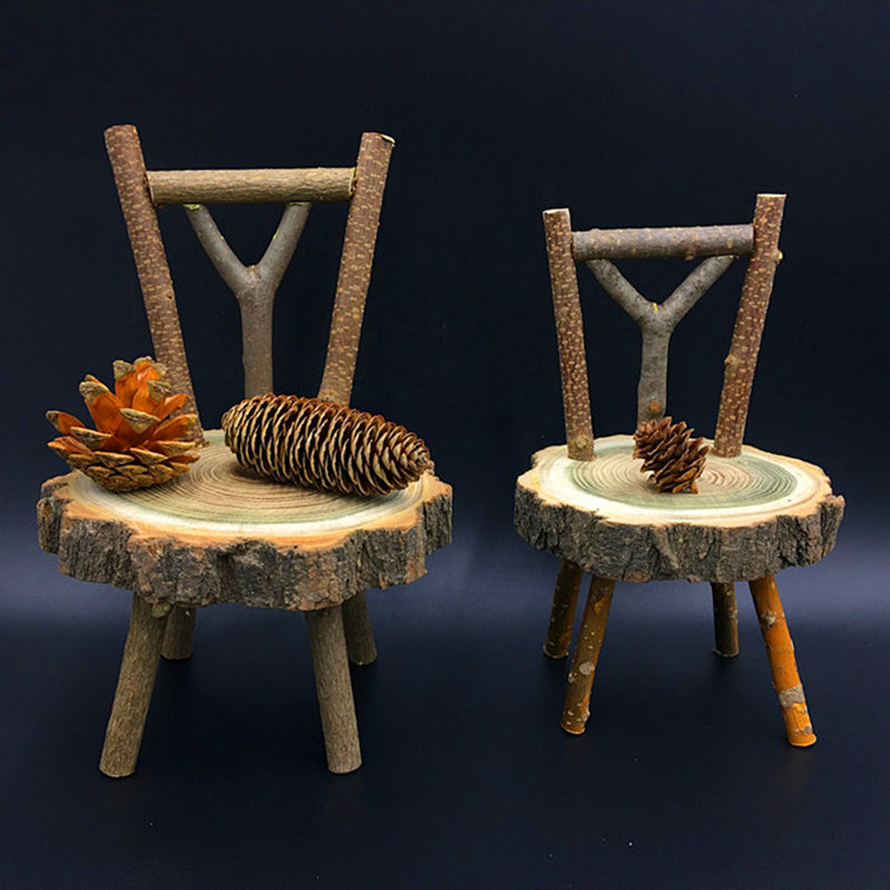 zkk田园风格原生态微型手工迷你椅子小木凳装饰品摆件拍照道具,家居饰品,装饰摆件,淘宝优惠券,粉丝福利购,淘宝优惠卷