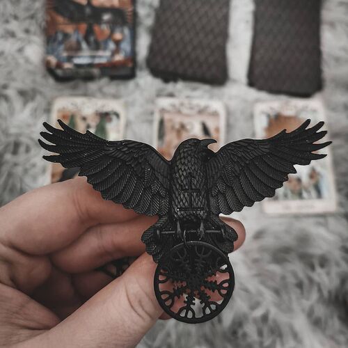 Unique Viking Black Oversized Crow Hair Clip Accessories For