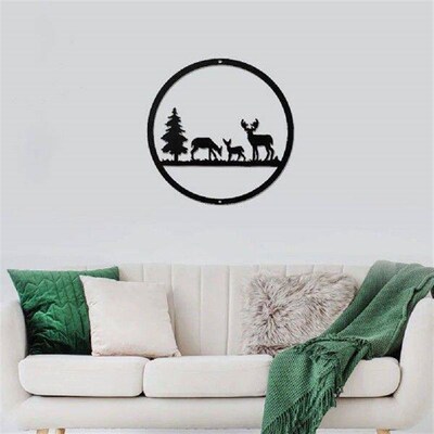 Iron Pendant Decoration Deer Wall Metal Decors Hanging