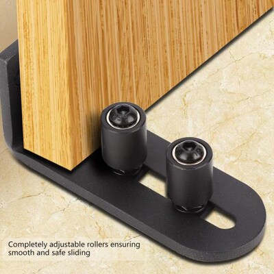 Upgrade Barn Door Hanging Rail Swing Stop Roller Carbon Stee