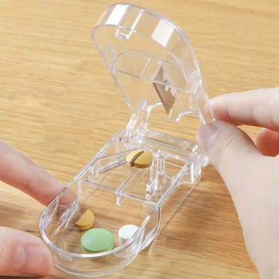 Pill Cutter Medicine Split Portable Small Medicine Box Sub-p