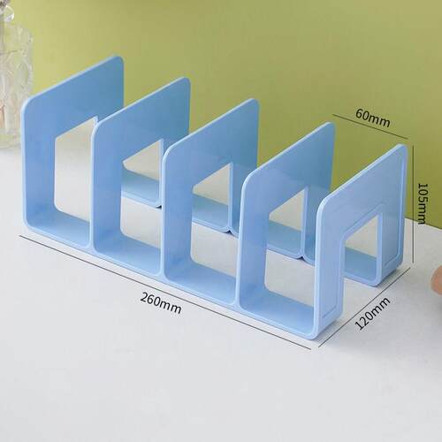 4 Grid Bookends Stand Bookshelf Desktop Decor Storage Rack B