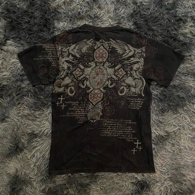 2000s Affliction Shirt Skull Print Fashion Graphic Top Sreet