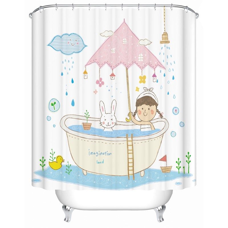 田园卡通复古浴帘布隔断帘窗帘个性时尚挡水帘卫生间防水加厚防霉,家庭/个人清洁工具,浴帘,淘宝优惠券,粉丝福利购,淘宝优惠卷