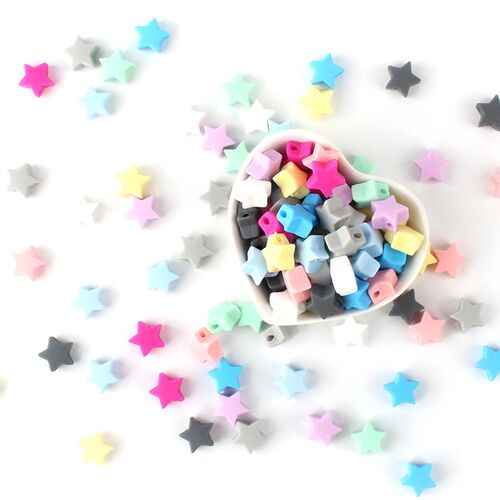 30 pcs Silicone star Beads Food Grade Baby Chewable Teething