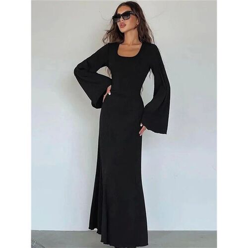 Fantoye Solid Lace Up Flying Sleeve Loose Fit Patchwork Fema